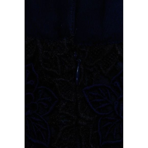 Fotini Women's Floral Lace Side Zip Knee Length A-line Skirt Blue Size S - Picture 3 of 4